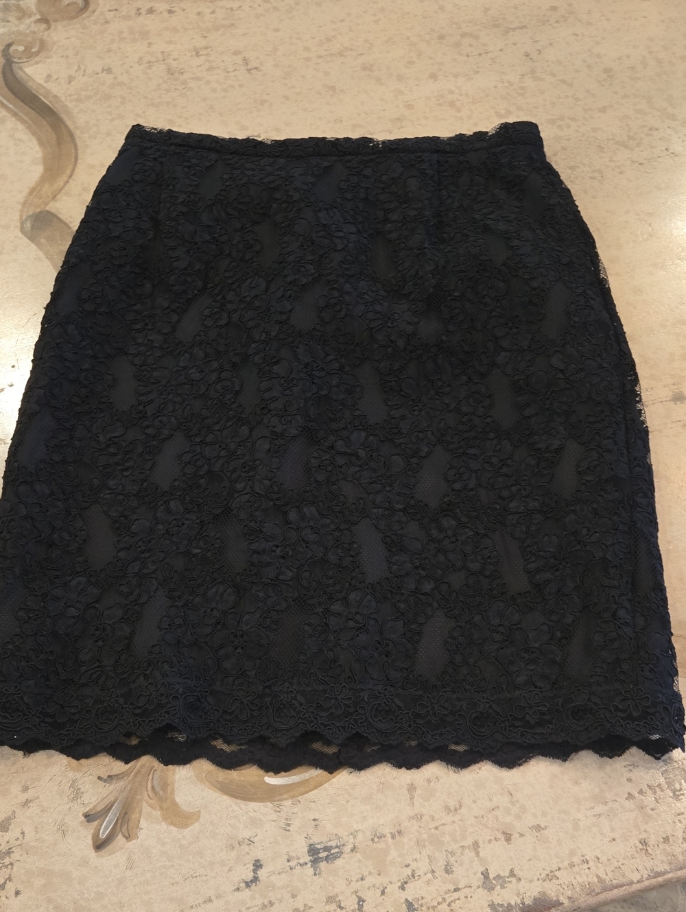 Anne Klein Black Lace Pencil Skirt, Size 12, NWOT